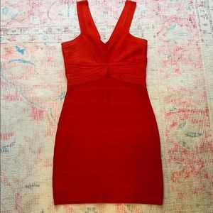 Bebe Fiery Red Bodycon Dress